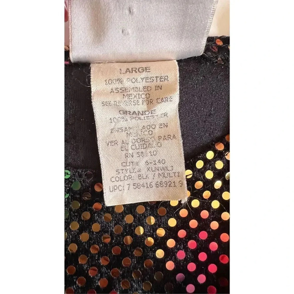 Vintage Kathie Lee Collection Women’s Large Multicolor Vibrant Sequin Shirt Top - Picture 8 of 11